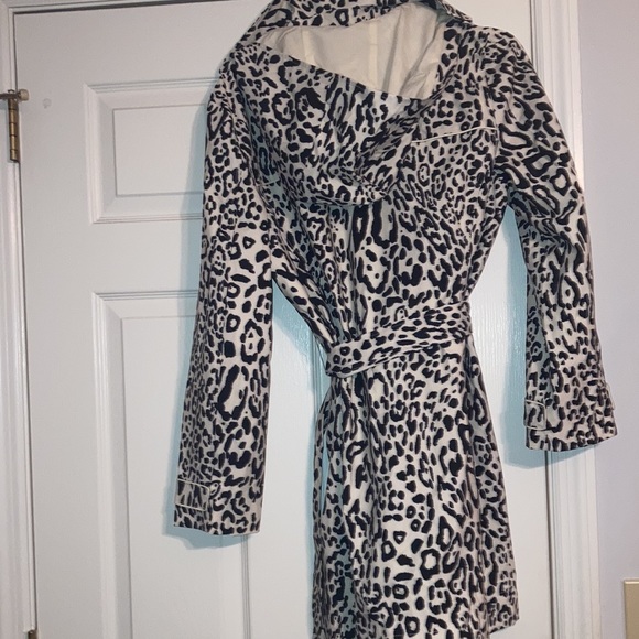 Chicos Cheetah-Print Trench Rain Coat - Picture 8 of 8